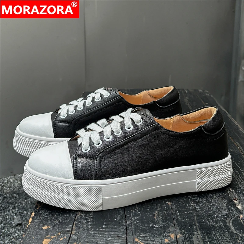 MORAZORA Size 34-40 New Women Flats Lace Up Genuine Leather Sneakers Flat Shoes Black Brown Spring Autumn Casual Shoes
MORAZORA Size 34-40 New Women Flats Lace Up Genuine Leather Sneakers Flat Shoes Black Brown Spring Autumn Casual Shoes