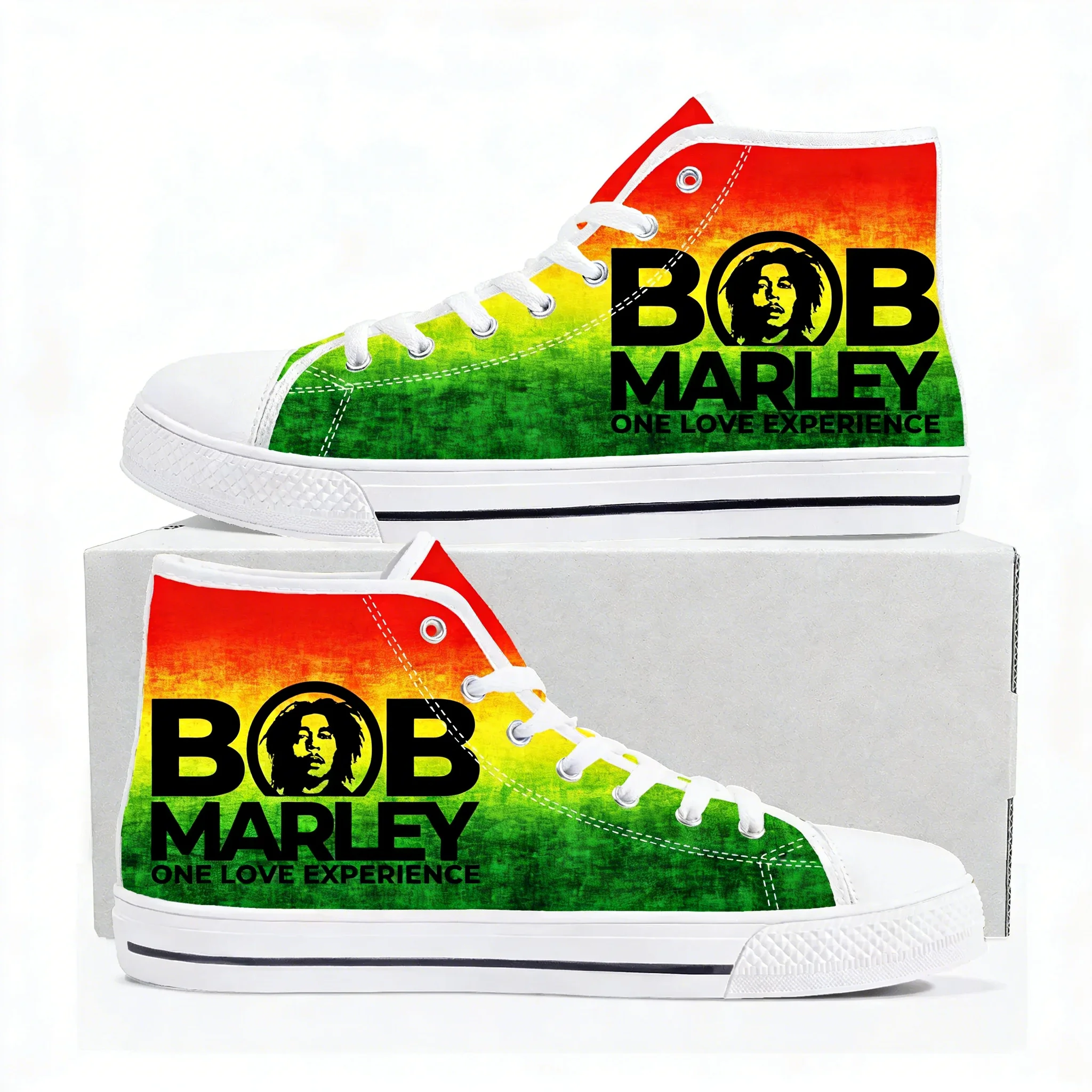 Bob Marley Reggae Rasta High Top Shoes Men Women Teenager Canvas Sneaker High Quality Sneakers Couple Footwear Custom Shoe White
Bob Marley Reggae Rasta High Top Shoes Men Women Teenager Canvas Sneaker High Quality Sneakers Couple Footwear Custom Shoe White