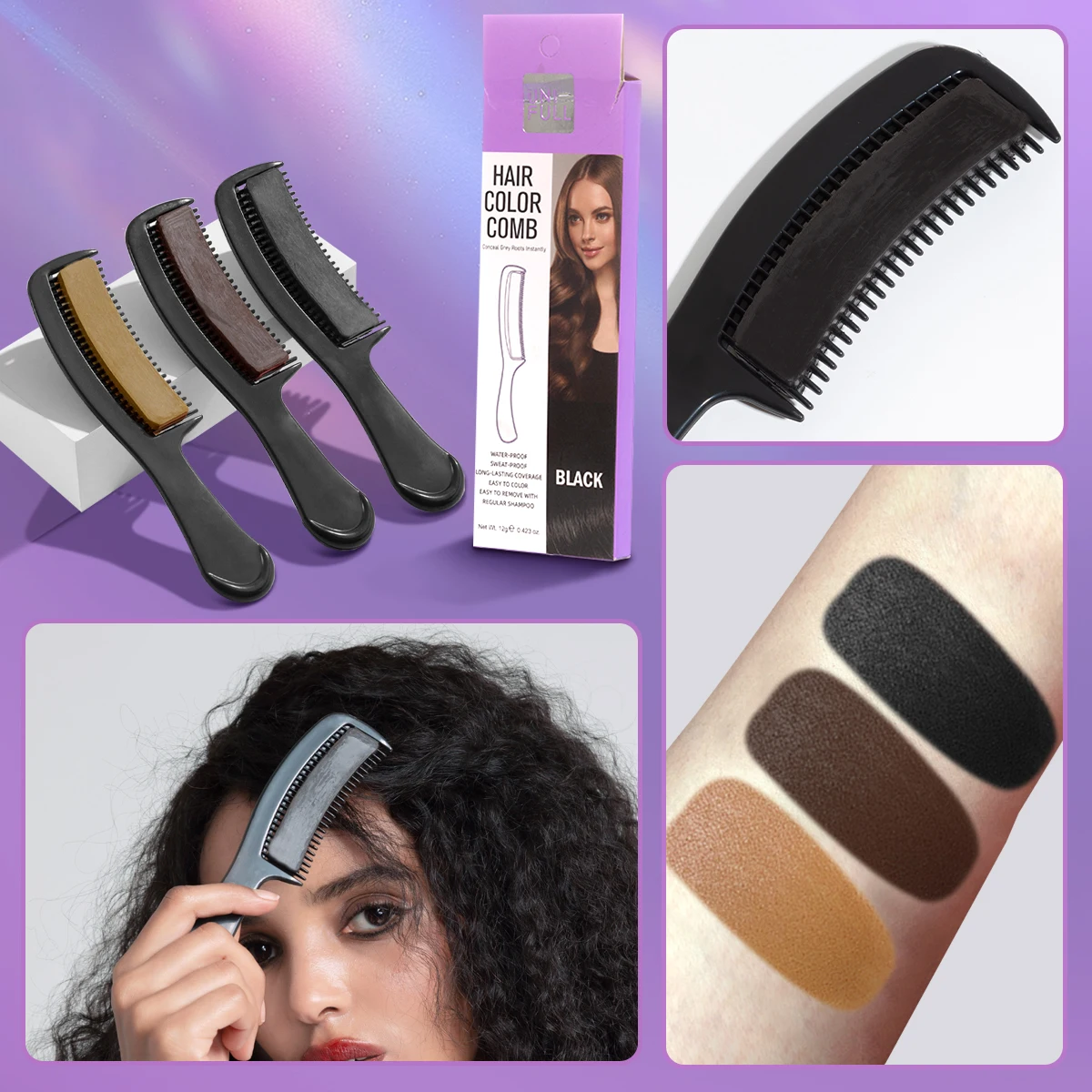 UNIFULL Tri Color Hair Dyeing Comb Filler Sparse Hair Neutral Grey Brown Hair Easy to Color Hair Dyeing Products
UNIFULL Tri Color Hair Dyeing Comb Filler Sparse Hair Neutral Grey Brown Hair Easy to Color Hair Dyeing Products
