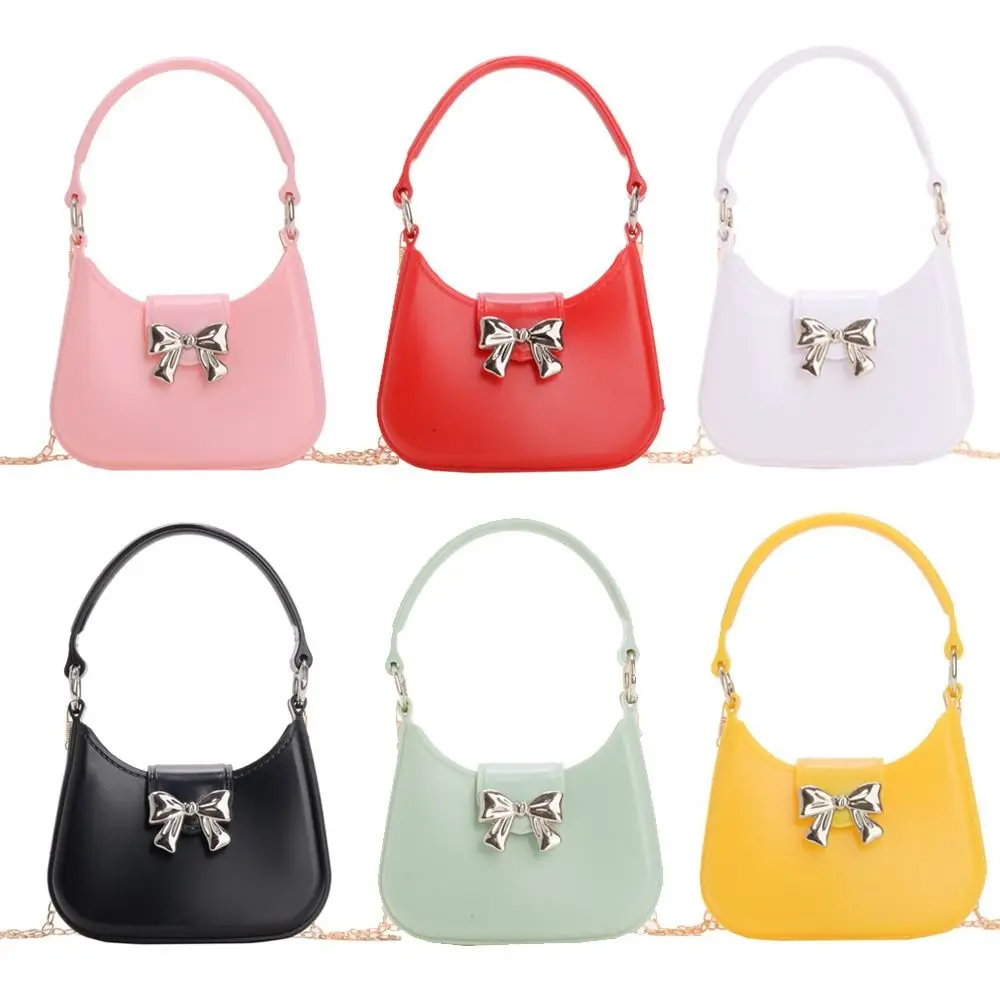 New Fashion Bow Decoration Mini Handheld Jelly Bag Candy Color with Chain Crossbody Bag Moon Bag for Women Girls
New Fashion Bow Decoration Mini Handheld Jelly Bag Candy Color with Chain Crossbody Bag Moon Bag for Women Girls