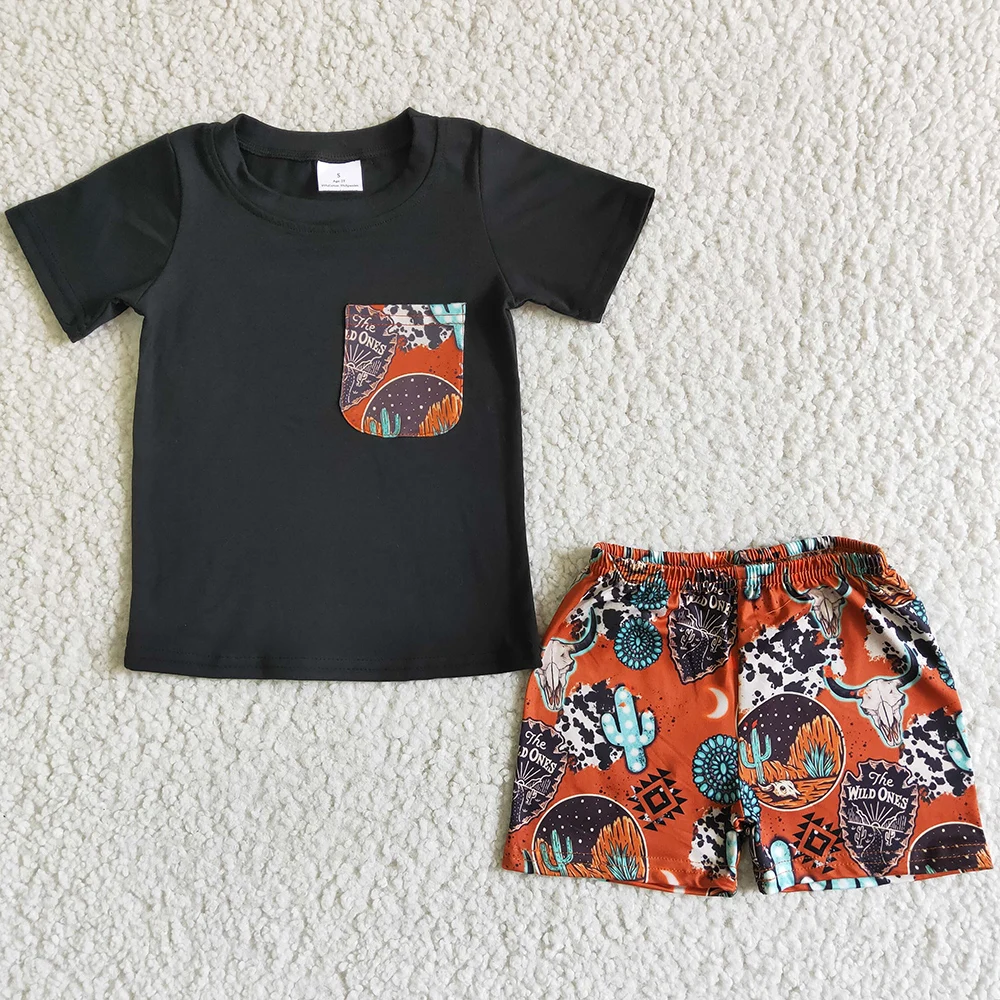 Western Style Baby Boy Clothes Boutique Kids Clothing Boys Summer Outfits Cow Print Fashion Toddler Boys Clothes Set Wholesale
Western Style Baby Boy Clothes Boutique Kids Clothing Boys Summer Outfits Cow Print Fashion Toddler Boys Clothes Set Wholesale