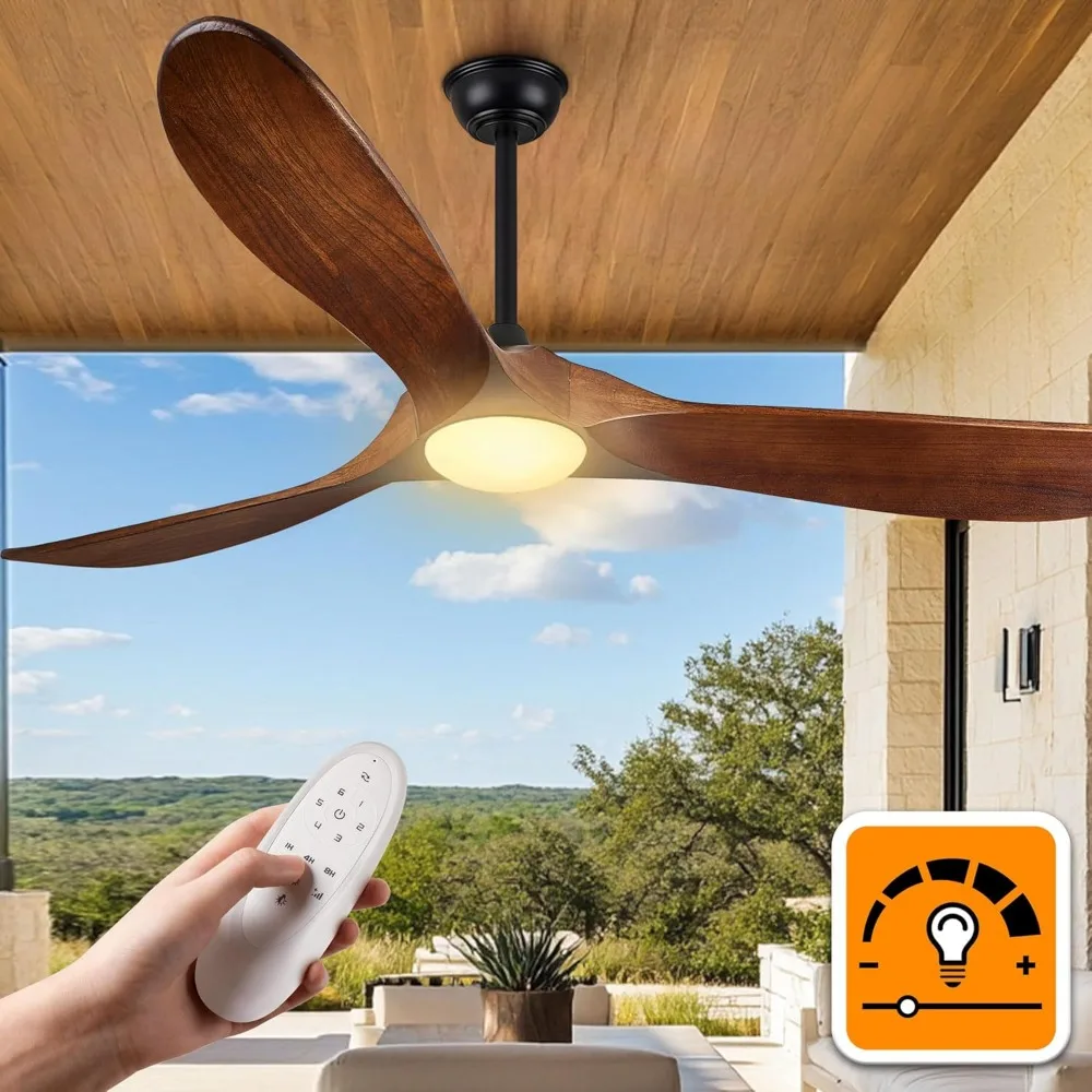 52 Inch Outdoor Ceiling Fans with Lights, Dimmable Solid Wood Ceiling Fan with Light and Remote Control Modern 3 Blades
52 Inch Outdoor Ceiling Fans with Lights, Dimmable Solid Wood Ceiling Fan with Light and Remote Control Modern 3 Blades