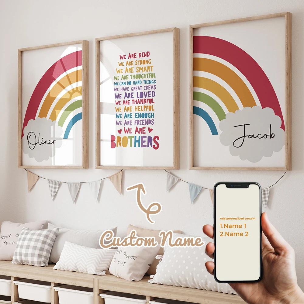 3pcs Personalized Name Custom Brothers Big Bro Lil Bro Best Friends Gift Wall Art Print Picture Living Room Kids Room Home Decor
3pcs Personalized Name Custom Brothers Big Bro Lil Bro Best Friends Gift Wall Art Print Picture Living Room Kids Room Home Decor