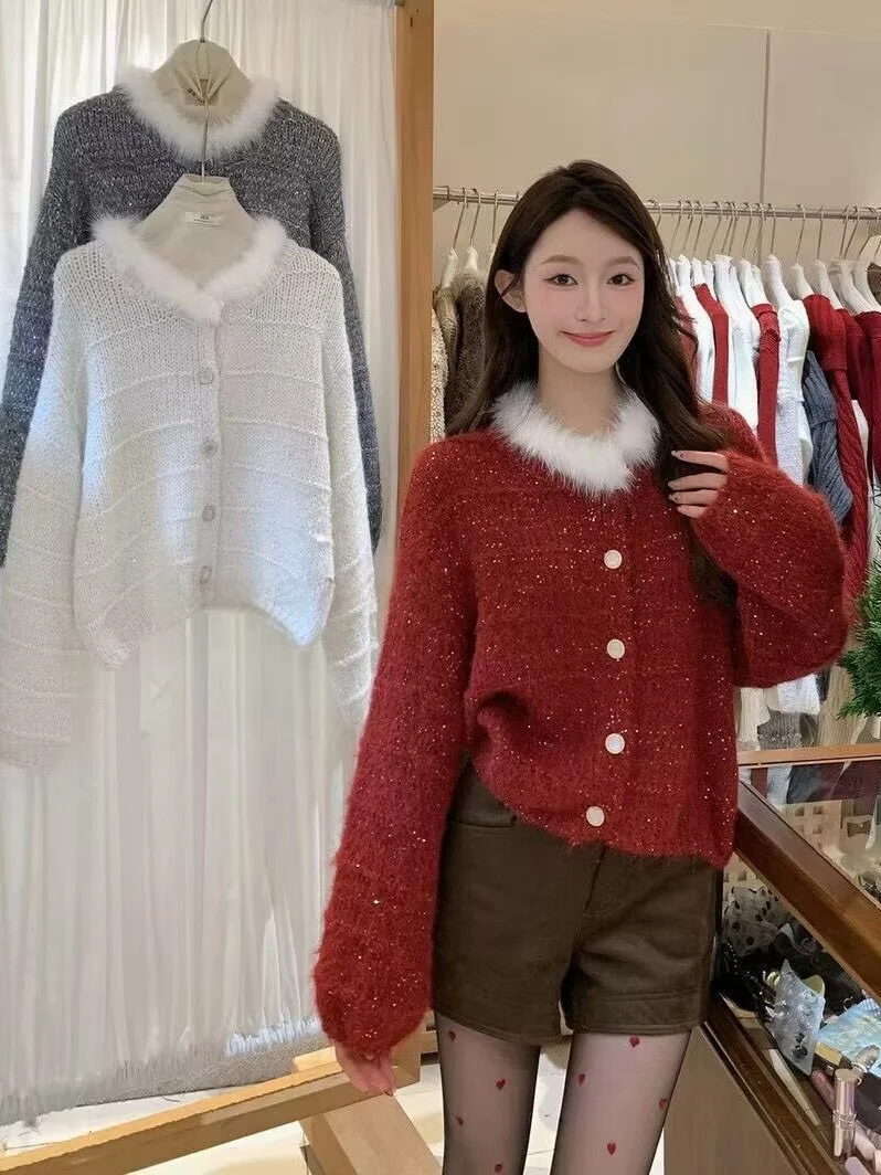 Princ Sle Glitter Fce Women's Knitwear Soft Long Sve Cardigan iny Sequin Princ Sweater Comfortable Daily Wear
Princ Sle Glitter Fce Women's Knitwear Soft Long Sve Cardigan iny Sequin Princ Sweater Comfortable Daily Wear