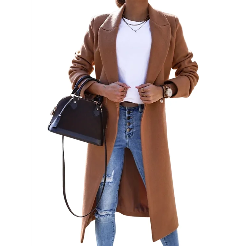 AT05-Женские длинные шерстяные пальто на осень-зиму, Тренч, двубортный пиджак, куртки, пальто 
AT05-Женские длинные шерстяные пальто на осень-зиму, Тренч, двубортный пиджак, куртки, пальто