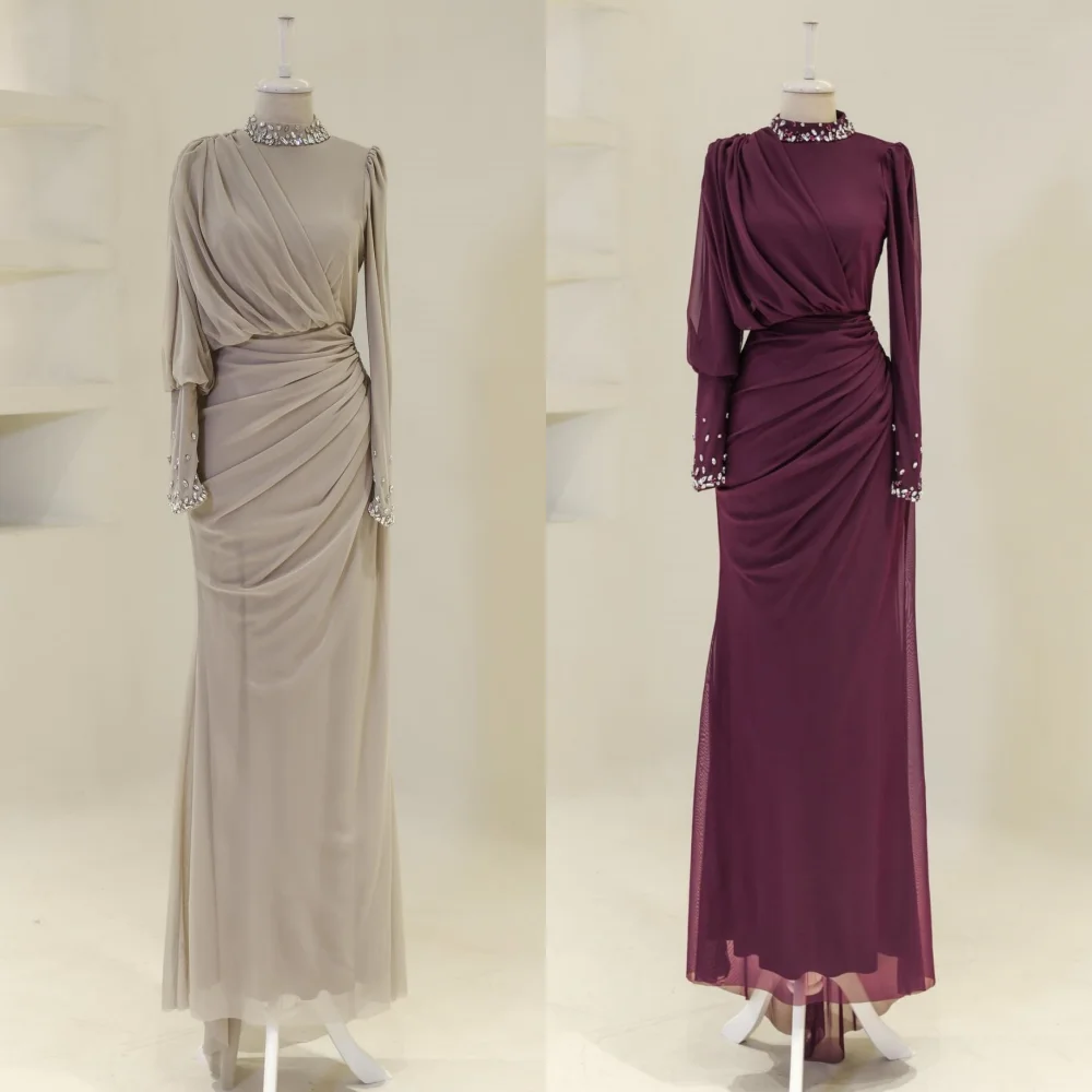 Customized Chiffon Rhinestone High Collar Trumpet Long Dresses Bespoke Occasion Women Luxury Evening Sparkle Elegant Party
Customized Chiffon Rhinestone High Collar Trumpet Long Dresses Bespoke Occasion Women Luxury Evening Sparkle Elegant Party