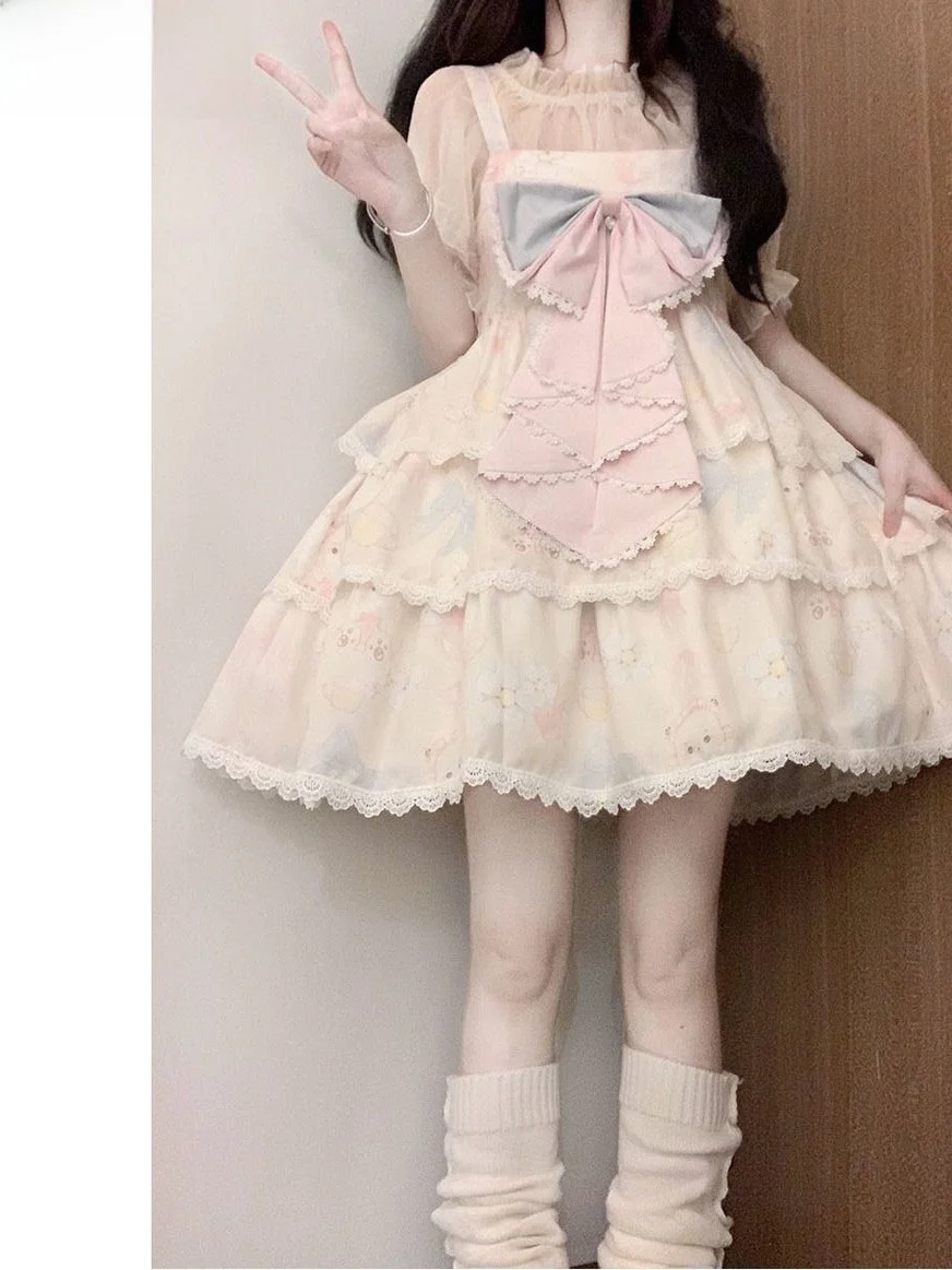 Original Design Short Sleeve Three-Part JSK Princess Style Short Skirt Casual Strap Dress Cake Shape Princess Skirt
Original Design Short Sleeve Three-Part JSK Princess Style Short Skirt Casual Strap Dress Cake Shape Princess Skirt