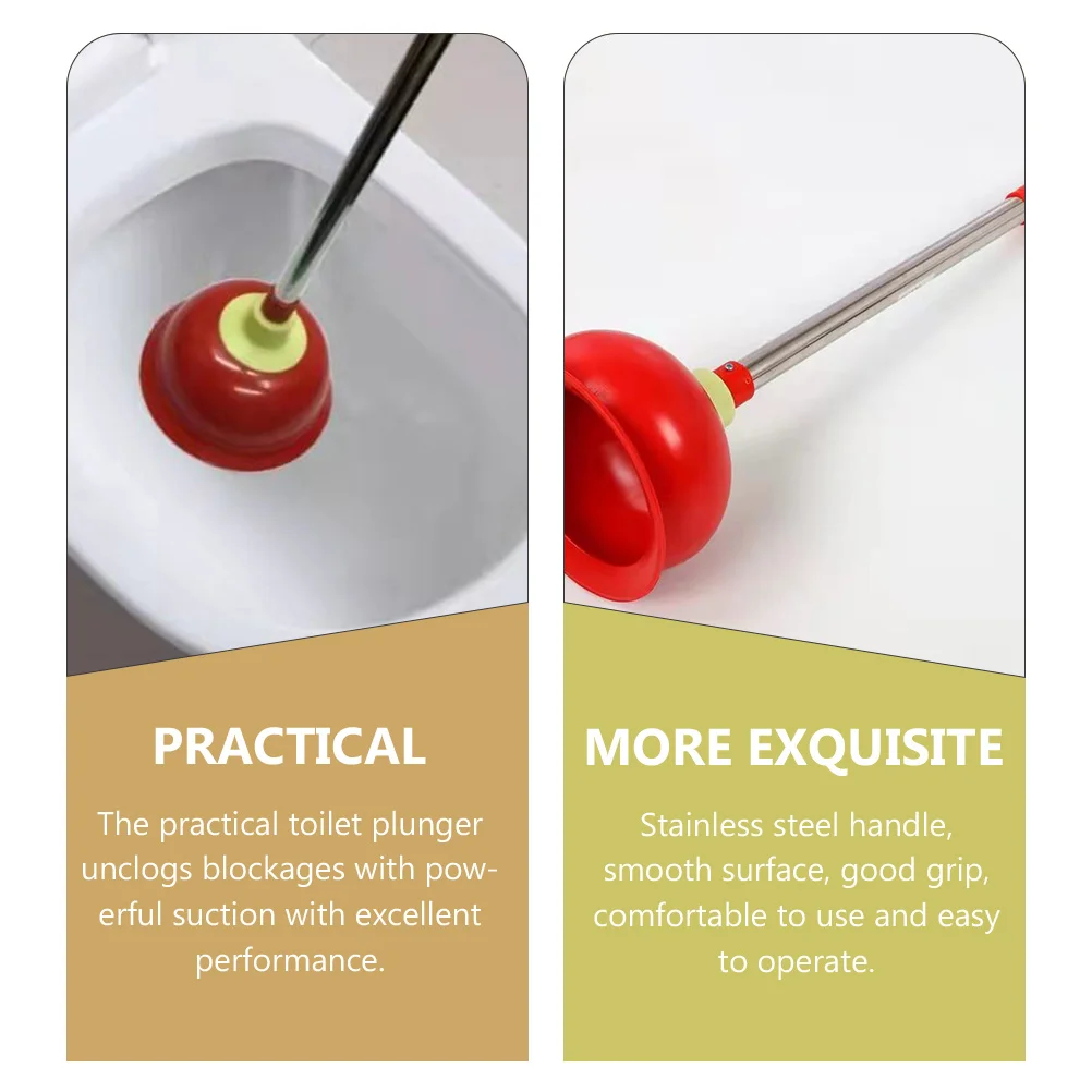 s Red Rubber Toilet Plunger Long Handle Stainless Steel Bathroom Sucker Clogging Cleaner Drain Unclogging Tool
s Red Rubber Toilet Plunger Long Handle Stainless Steel Bathroom Sucker Clogging Cleaner Drain Unclogging Tool