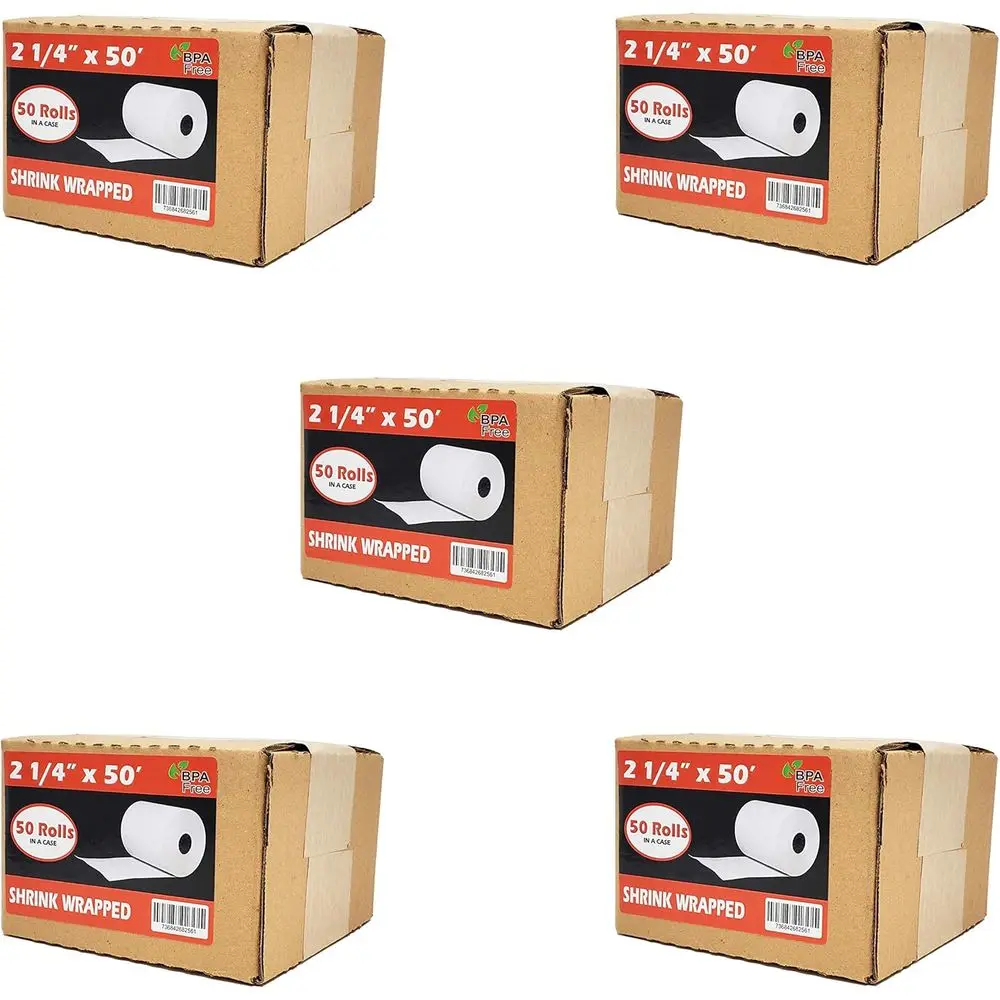 250 CC Thermal Paper Rolls, 2 1/4 x 50 Size, Compatible with Various POS Terminals, BPA Certified
250 CC Thermal Paper Rolls, 2 1/4 x 50 Size, Compatible with Various POS Terminals, BPA Certified