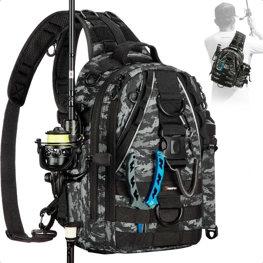 Piscifun Fishing Tackle Backpack with Rod Gear Holder Lightweight Outdoor WaterResistant Fishing Shoulder Storage Bag
Piscifun Fishing Tackle Backpack with Rod Gear Holder Lightweight Outdoor WaterResistant Fishing Shoulder Storage Bag