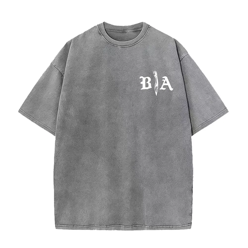 Washed Vintage Brothers in Arms Live Hard Die Once Double Sided Print T-shirt Men Women Casual Retro Cotton T Shirts Streetwear
Washed Vintage Brothers in Arms Live Hard Die Once Double Sided Print T-shirt Men Women Casual Retro Cotton T Shirts Streetwear