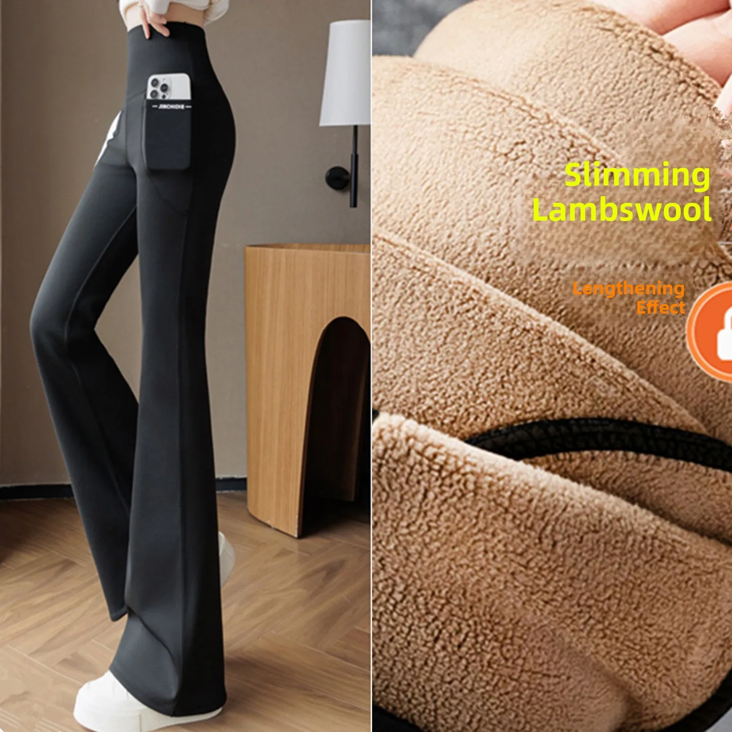 plus Size Women's High Waist Fleece Lined Thickened Micro Flared Pants Autumn Winter Warm Sharkskin Long Trousers Casual Wear
plus Size Women's High Waist Fleece Lined Thickened Micro Flared Pants Autumn Winter Warm Sharkskin Long Trousers Casual Wear