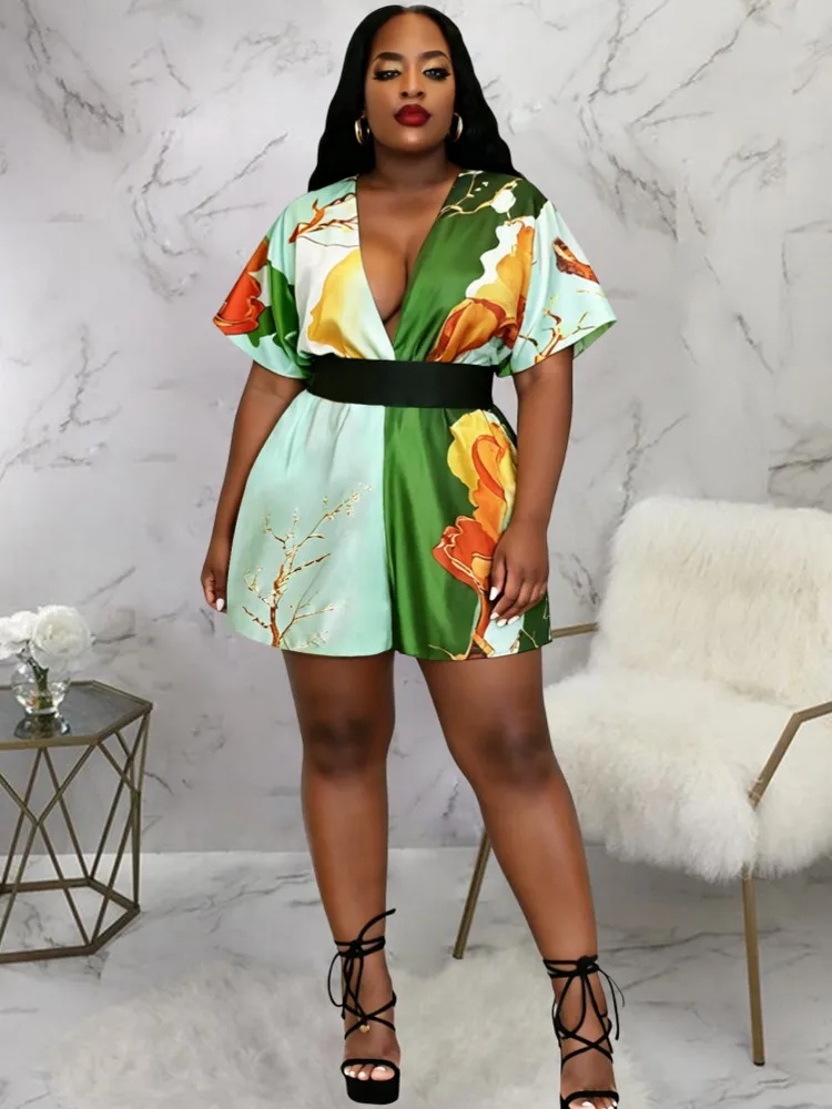 Flower Prints Women Jumpsuits For Summer Autumn Short Sleeve V-Neck Loose Playsuits Fashion Streetwear Overalls Pants Trousers
Flower Prints Women Jumpsuits For Summer Autumn Short Sleeve V-Neck Loose Playsuits Fashion Streetwear Overalls Pants Trousers