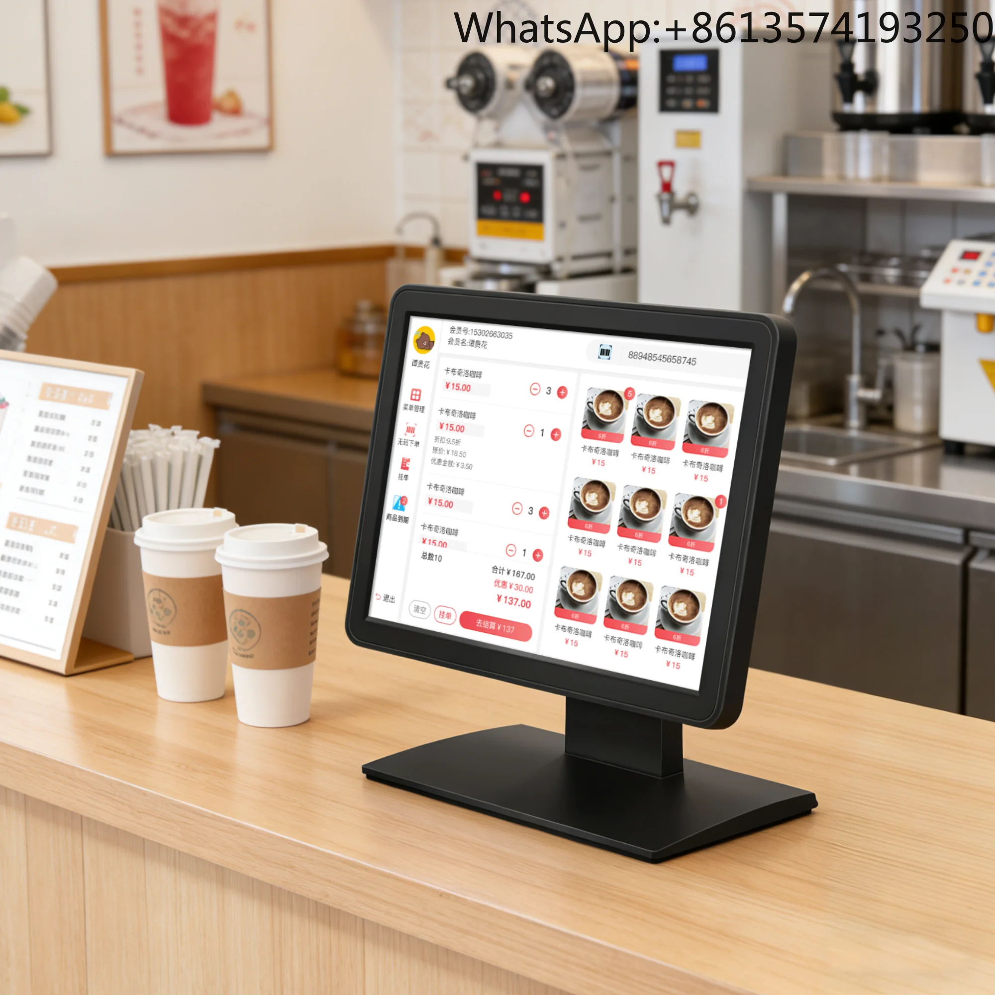 15.6 Inch Wall Mounted and Desktop Pos Touch Screen Monitor for windows Raspberry Pi Android and Linux System
