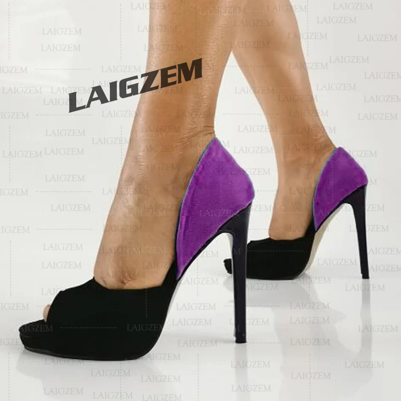 LAIGZEM Women Pumps Peep Toe Patchwork Thin High Heels Sandals Faux Suede Party Handmade Shoes Woman Large Size 39 41 43 47
LAIGZEM Women Pumps Peep Toe Patchwork Thin High Heels Sandals Faux Suede Party Handmade Shoes Woman Large Size 39 41 43 47