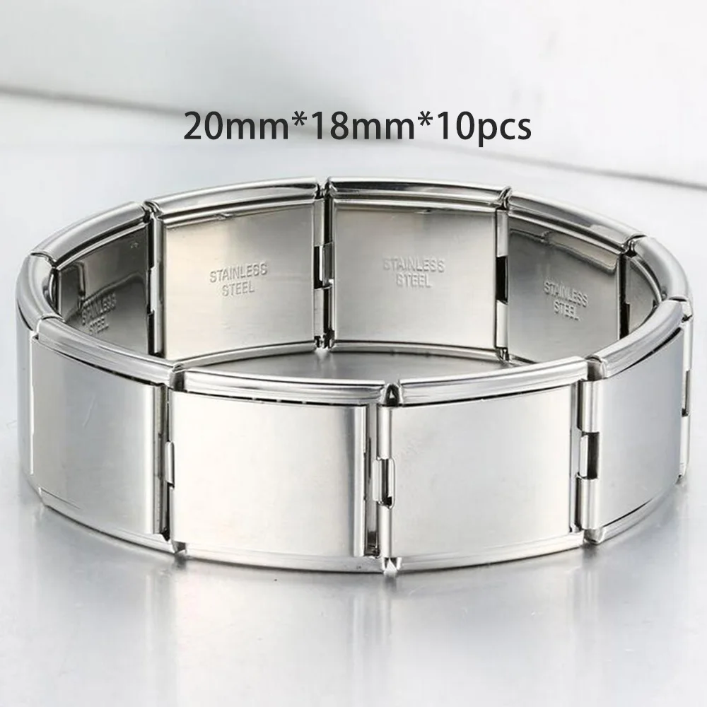 Italian Charm Link Stainless Steel Golden Bracelets 20mm*18mm Width DIY Making Bead Silver Color Retro Bangle Jewelry Wholesale
Italian Charm Link Stainless Steel Golden Bracelets 20mm*18mm Width DIY Making Bead Silver Color Retro Bangle Jewelry Wholesale