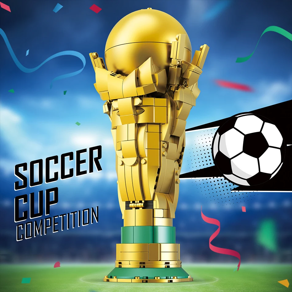 MOC City Football Competition Soccer Golden Cup Building Blocks Champion Trophy Model Desktop Ornament Bricks Toys for Kids Gift
MOC City Football Competition Soccer Golden Cup Building Blocks Champion Trophy Model Desktop Ornament Bricks Toys for Kids Gift