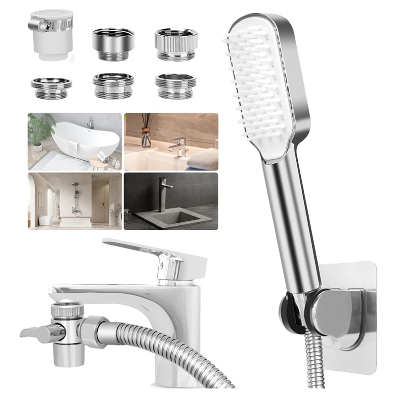 Dog Shower Attachment For Bathtub Faucet, Pet Shower Sprayer Attachment With 6 Adapters, 79 Inch Hose For Hair Washing Durable
Dog Shower Attachment For Bathtub Faucet, Pet Shower Sprayer Attachment With 6 Adapters, 79 Inch Hose For Hair Washing Durable