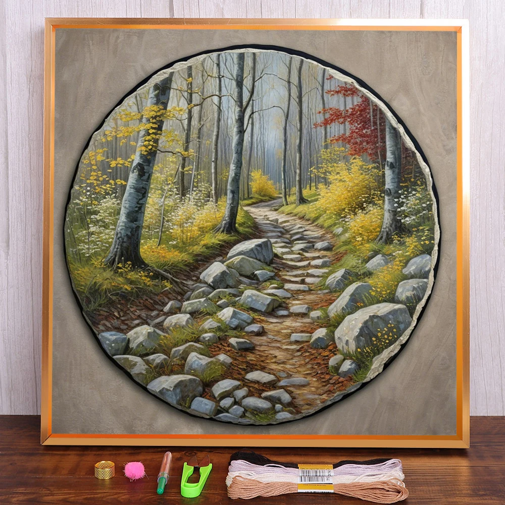 Scenery Forest Path Printed 11CT Cross Stitch Embroidery Full Kit Painting Handmade Handicraft Craft Package Mulina For Adults
Scenery Forest Path Printed 11CT Cross Stitch Embroidery Full Kit Painting Handmade Handicraft Craft Package Mulina For Adults