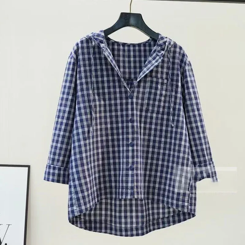 Spring Summer 2025 Women's Casual Loose Office Blouse plus Size 4XL Hooded Top Female Workwear Casual Shirt Lady Style KE8053
Spring Summer 2025 Women's Casual Loose Office Blouse plus Size 4XL Hooded Top Female Workwear Casual Shirt Lady Style KE8053