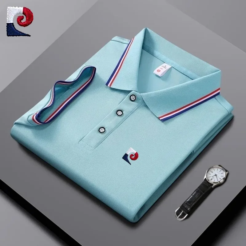 New summer high-quality embroidered logo polo shirt for men, fashionable, casual, cool, sweat absorbing, versatile T-shirt top 
New summer high-quality embroidered logo polo shirt for men, fashionable, casual, cool, sweat absorbing, versatile T-shirt top