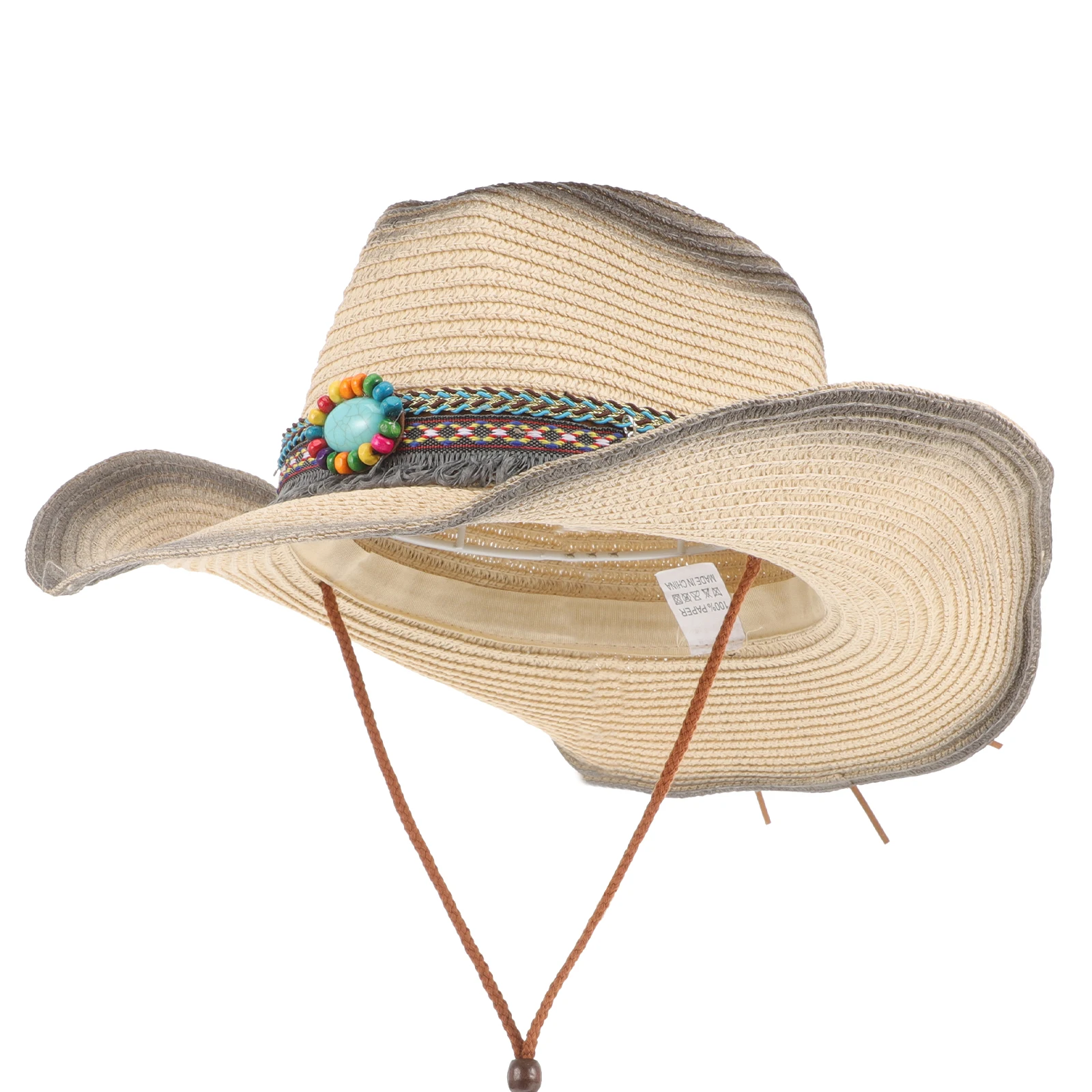 Straw Cowboy Hats Wide Brim Sun Hat Foldable Adjustable Chin Strap for Women Men Beach Travel Bohemian Style Black Color
Straw Cowboy Hats Wide Brim Sun Hat Foldable Adjustable Chin Strap for Women Men Beach Travel Bohemian Style Black Color