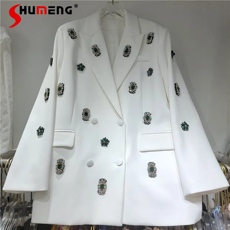 Women's 2025 Autumn New Socialite Tailored Coats Fashion Beaded Rhinestone Blazers Feminine Long Sleeve Solid Color Suit Jackets
Women's 2025 Autumn New Socialite Tailored Coats Fashion Beaded Rhinestone Blazers Feminine Long Sleeve Solid Color Suit Jackets