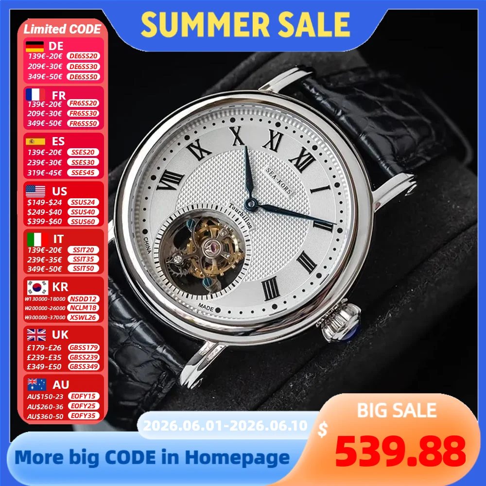 Sugess Automatic Tourbillon Watch ST8002 ST8004 ST8001 Movement Watches Seakors Brand Wristwatches Genuine Leather 5ATM
Sugess Automatic Tourbillon Watch ST8002 ST8004 ST8001 Movement Watches Seakors Brand Wristwatches Genuine Leather 5ATM