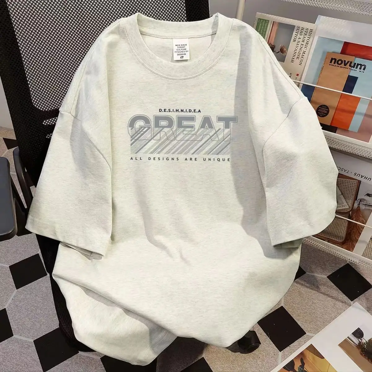 100 pure cotton heavy new summer American printing T-shirt men's and women's trend loose short sleeve printing European and Amer
100 pure cotton heavy new summer American printing T-shirt men's and women's trend loose short sleeve printing European and Amer
