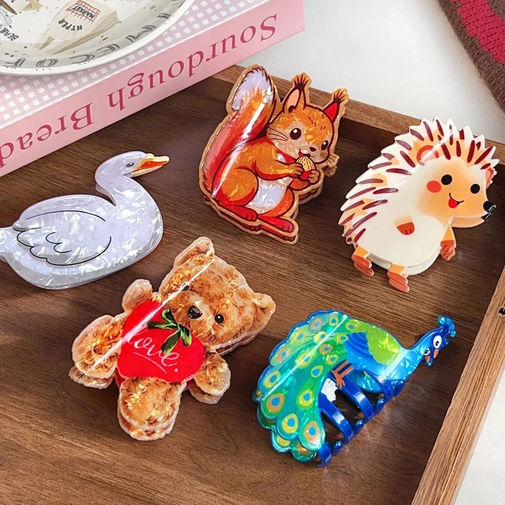 1pc cute animal hair clip bear peacock cartoon squirrel hairpin back of head bun hedgehog shark hair accessory
1pc cute animal hair clip bear peacock cartoon squirrel hairpin back of head bun hedgehog shark hair accessory