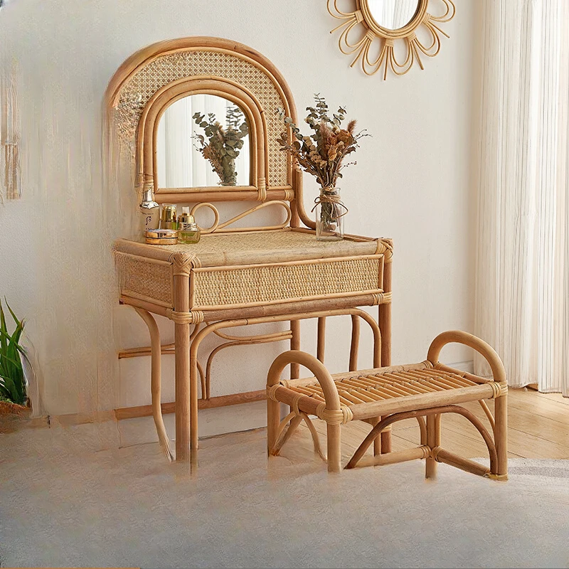 Japanese-style natural Indonesian real vine children's room dressing table and chair combination shooting prop ornament
Japanese-style natural Indonesian real vine children's room dressing table and chair combination shooting prop ornament