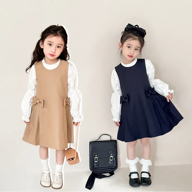 Baby Girls Preppy Dress Children's School Uniform Clothing 2024 Spring Kids Sleeveless Dresses White Long Sleeve Blouse Outfits
Baby Girls Preppy Dress Children's School Uniform Clothing 2024 Spring Kids Sleeveless Dresses White Long Sleeve Blouse Outfits