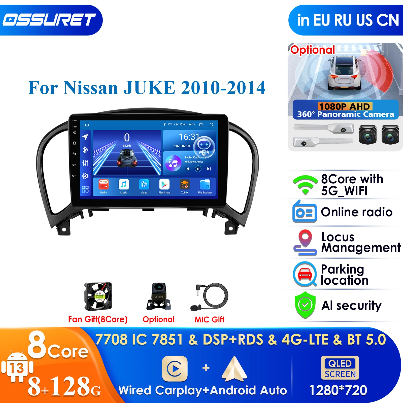 Car Intelligent Systems Carplay 2din Android 13 Car Radio Multimedia Video Player GPS for Nissan Juke YF15 2010 - 2014 Head Unit
Car Intelligent Systems Carplay 2din Android 13 Car Radio Multimedia Video Player GPS for Nissan Juke YF15 2010 - 2014 Head Unit