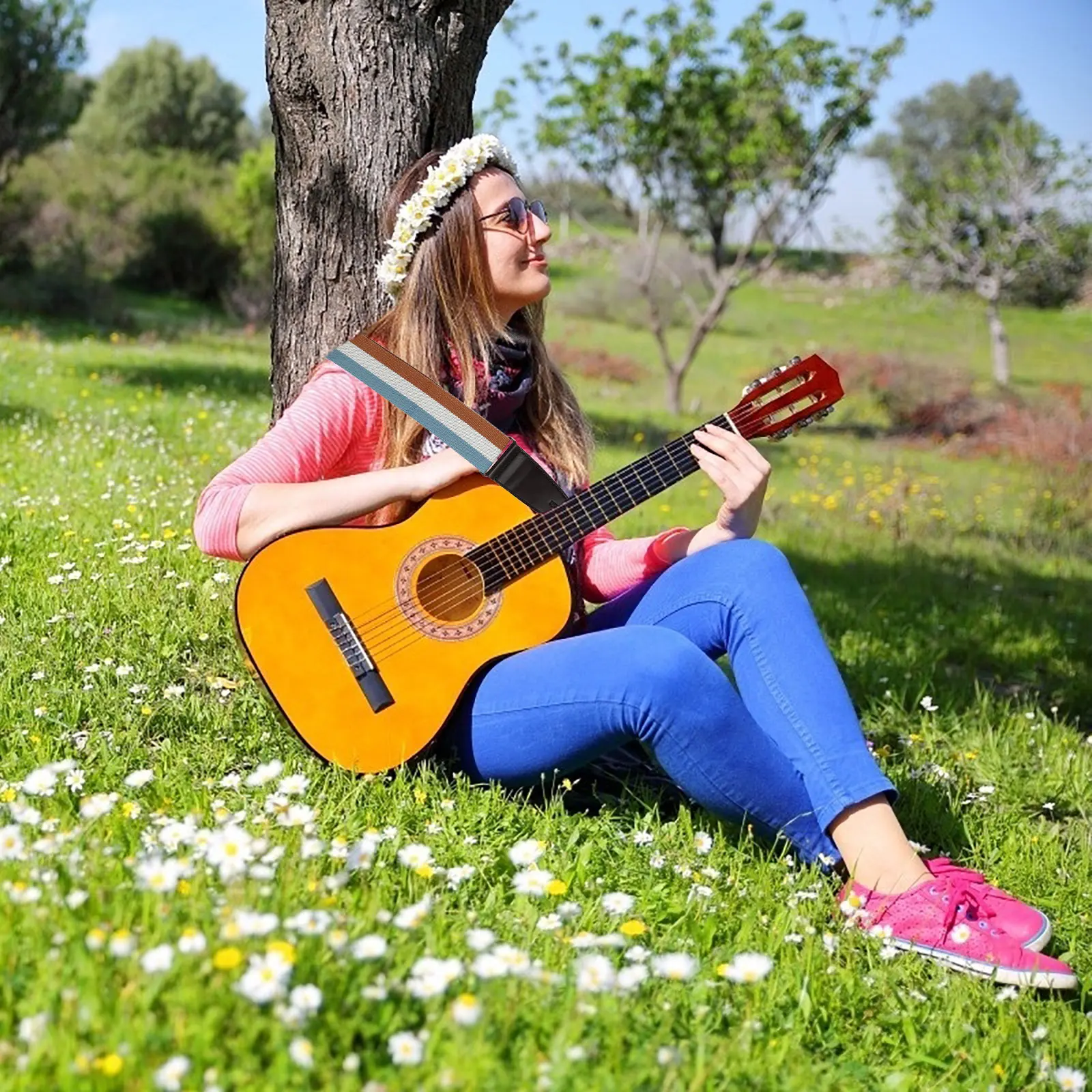 Striped Instrument Strap Cotton Portable Guitar Electric Durable PU Blue Lanyard
Striped Instrument Strap Cotton Portable Guitar Electric Durable PU Blue Lanyard