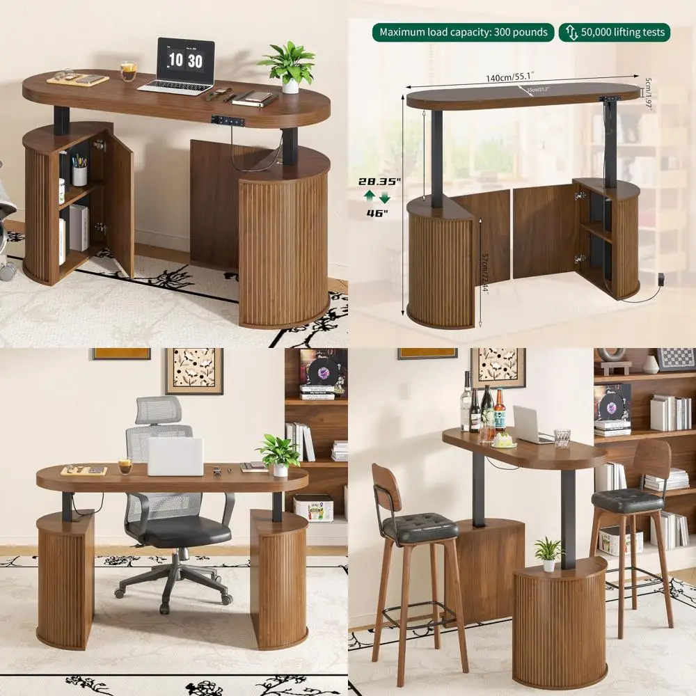 Adjustable Height Electric Standing Desk, 55x22 with Storage, Walnut Finish, Suitable for Home or Office Use
Adjustable Height Electric Standing Desk, 55x22 with Storage, Walnut Finish, Suitable for Home or Office Use