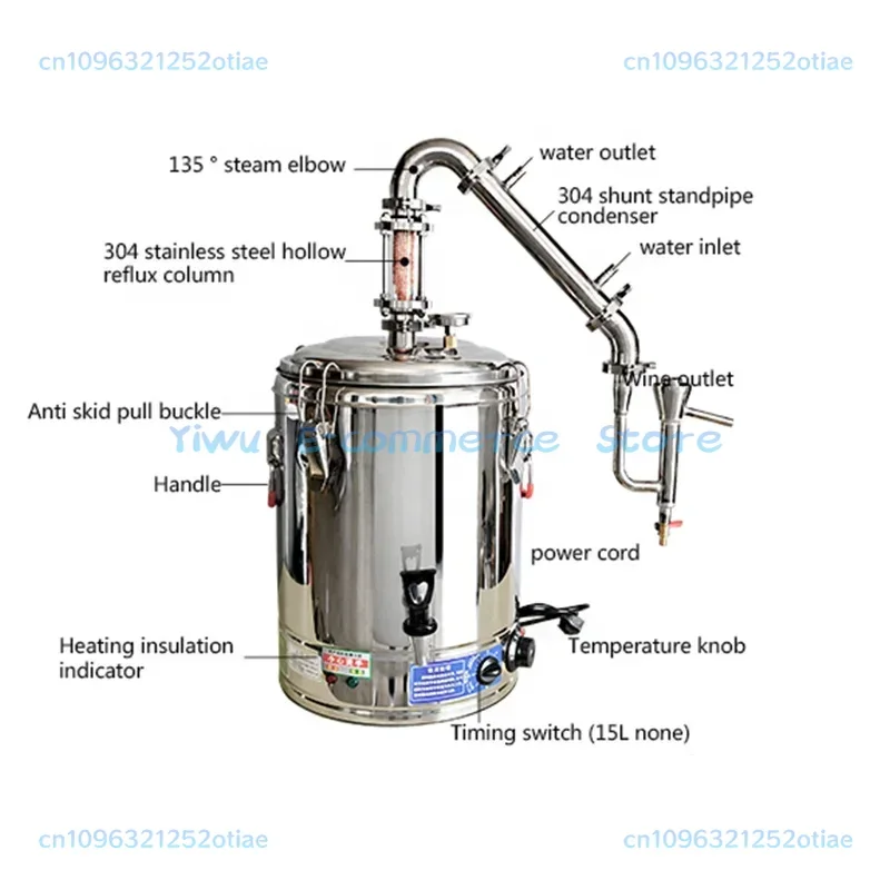 50L electric distiller Personal whiskey distiller built in copper mesh distiller rose hydrosol extractor
50L electric distiller Personal whiskey distiller built in copper mesh distiller rose hydrosol extractor