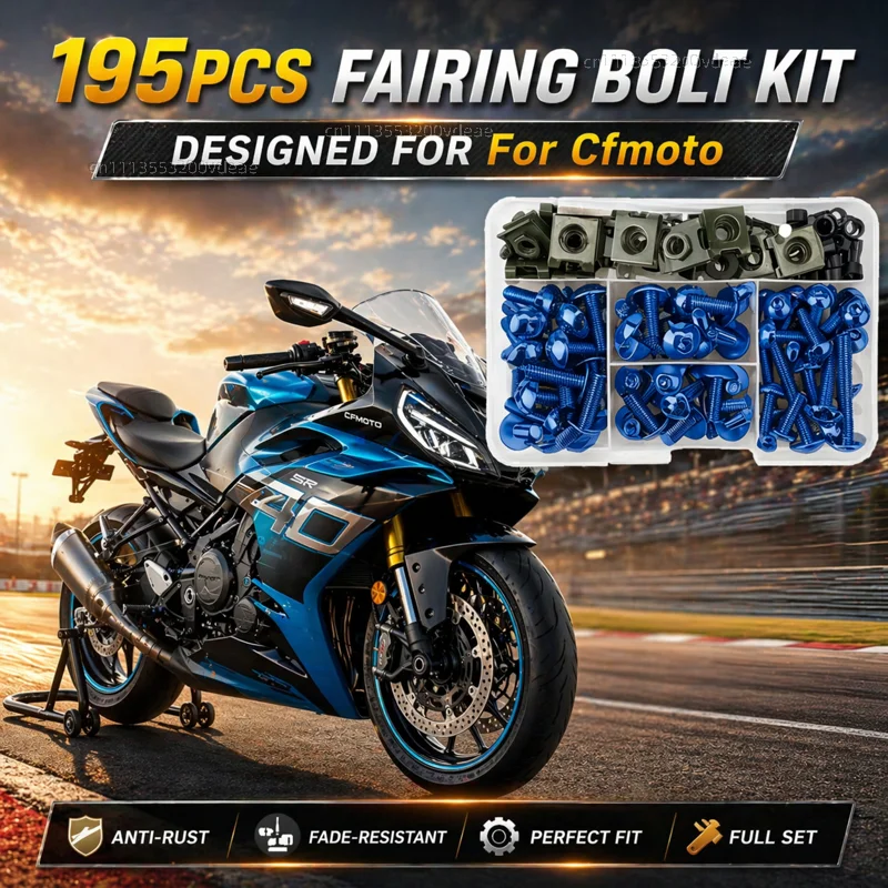 195Pcs Motorcycle Aluminum Fairing Bolt Screws Kit Nut Clips For Cfmoto Cf moto 450Mt 650Mt 700Mt 800Mt 450 700 800 Mt CNC
195Pcs Motorcycle Aluminum Fairing Bolt Screws Kit Nut Clips For Cfmoto Cf moto 450Mt 650Mt 700Mt 800Mt 450 700 800 Mt CNC