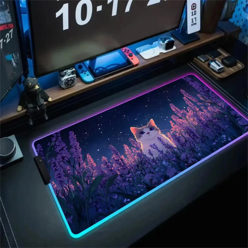 RGB Mouse pad Beautiful cat illustration LED glow gaming mat rubber anti-slip Desk Mat pc accessories Gaming keypad mousepad
RGB Mouse pad Beautiful cat illustration LED glow gaming mat rubber anti-slip Desk Mat pc accessories Gaming keypad mousepad