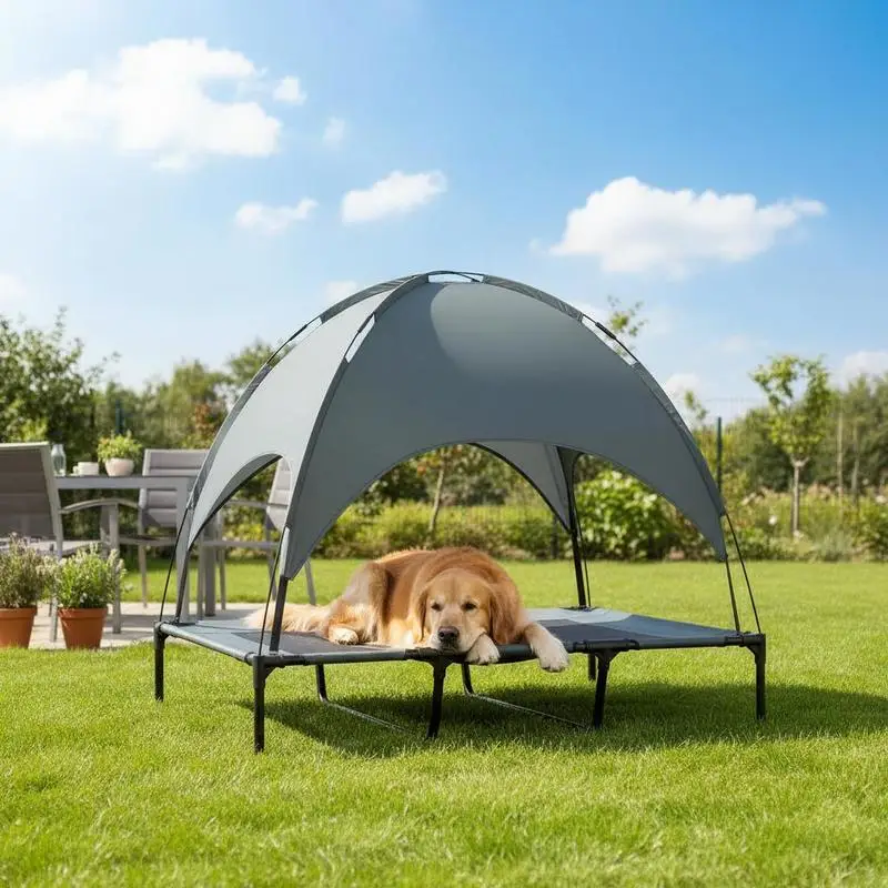 Raised Dog Bed Waterproof Elevated Pet Cot with Breathable Mesh UV Protection Canopy Grey, for XL Dogs, 122 x 92 x 108cm
Raised Dog Bed Waterproof Elevated Pet Cot with Breathable Mesh UV Protection Canopy Grey, for XL Dogs, 122 x 92 x 108cm