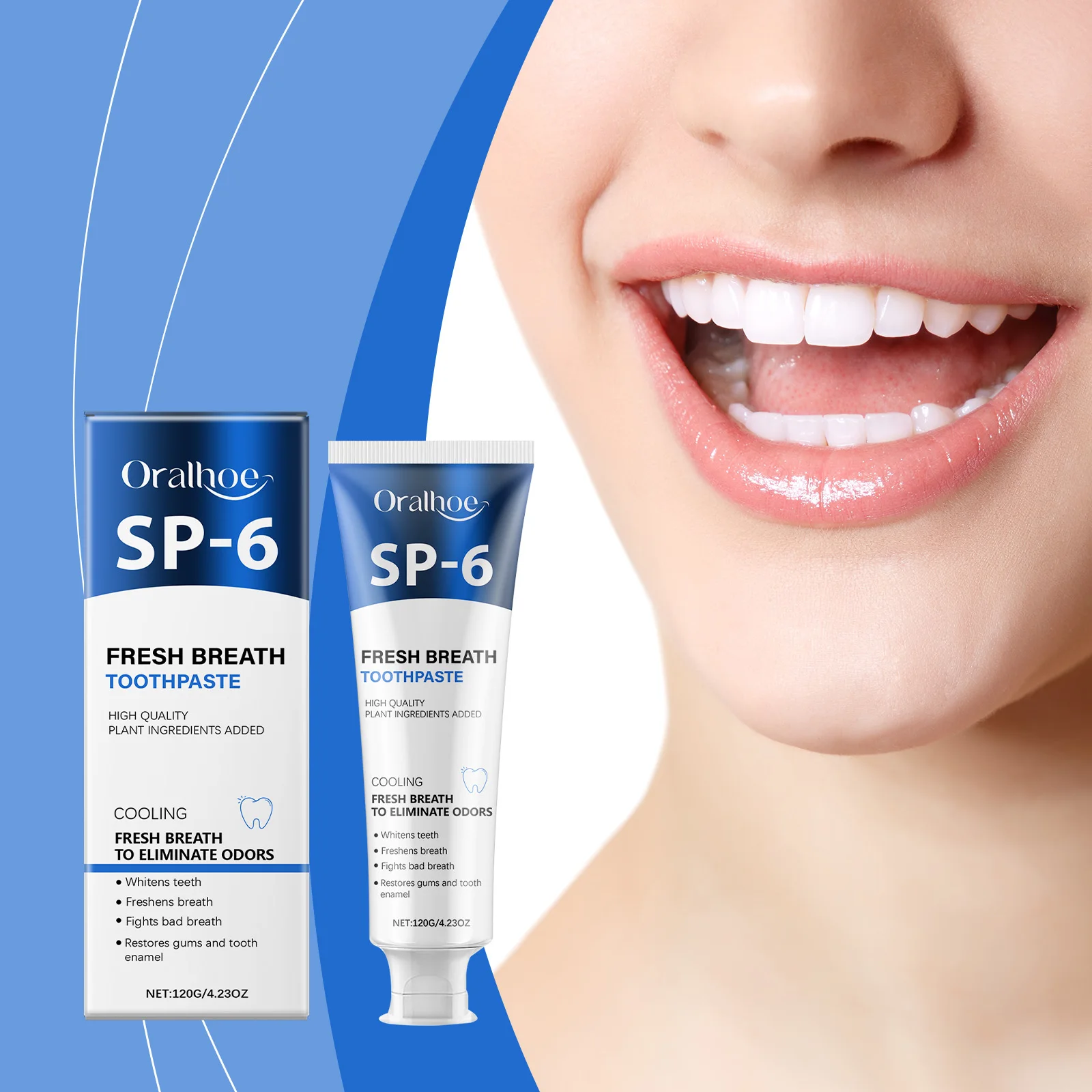 SP-6 Fresh Breath Toothpaste Dental Calculus Remover Bad Breath Removal Effectively Brightening Whitening Teeth Toothpaste
SP-6 Fresh Breath Toothpaste Dental Calculus Remover Bad Breath Removal Effectively Brightening Whitening Teeth Toothpaste