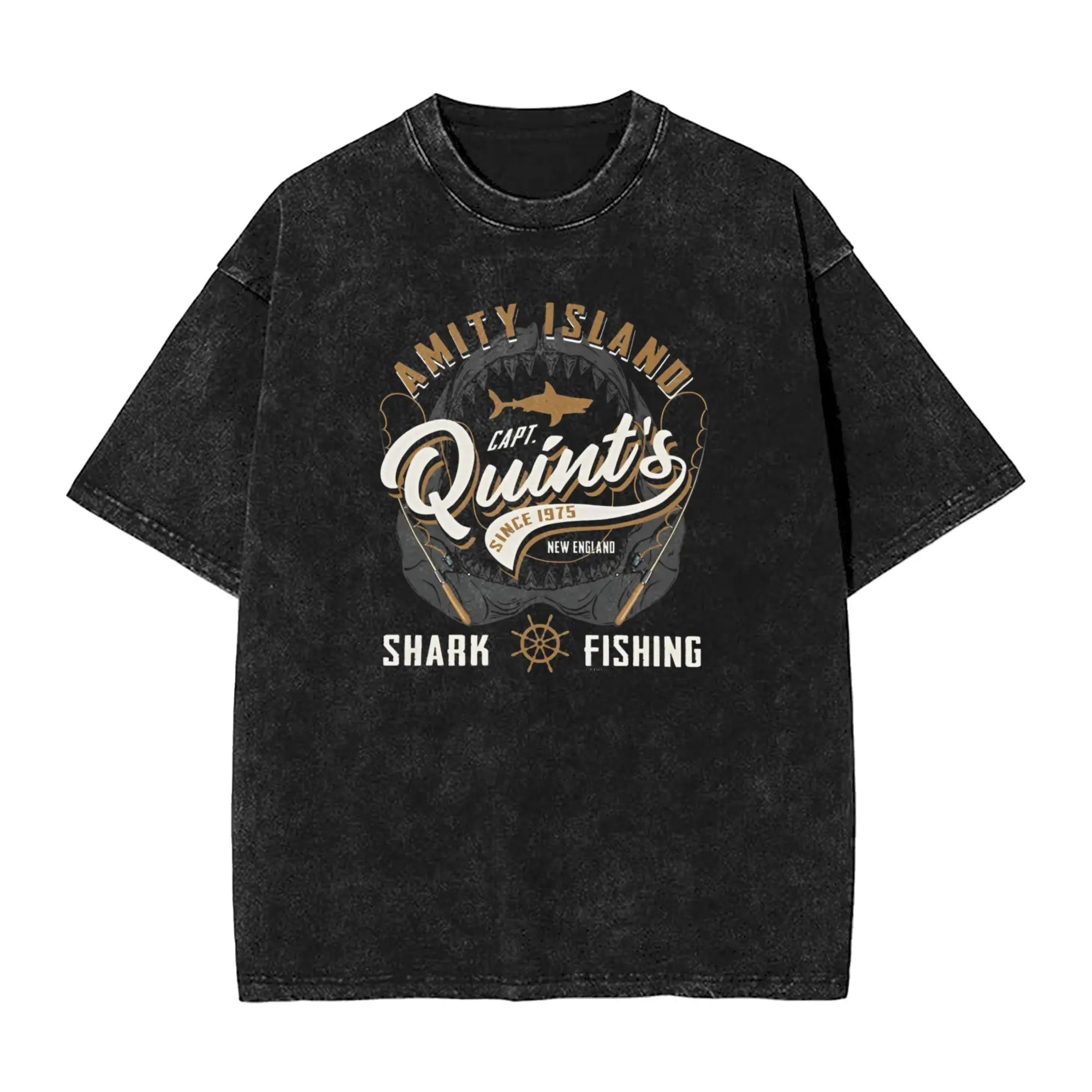 Мужские футболки Quints Shark JAWS Amity 1975, летняя повседневная футболка с короткими рукавами Y2K, повседневная футболка в стиле Харадзюку с круглым вырезом, дешевая
Мужские футболки Quints Shark JAWS Amity 1975, летняя повседневная футболка с короткими рукавами Y2K, повседневная футболка в стиле Харадзюку с круглым вырезом, дешевая