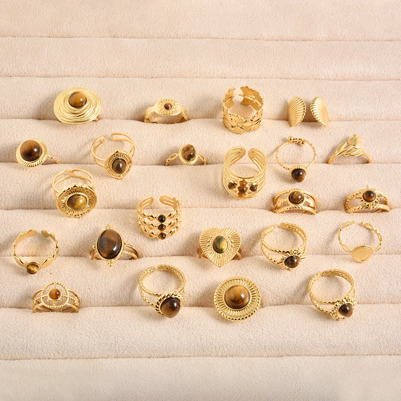 2pcs Gold Color Stainless Steel Tiger's Eye Ring Autumn Winter Maillard Styles Delicate Accessories Heart Oval Sun Woman Rings
2pcs Gold Color Stainless Steel Tiger's Eye Ring Autumn Winter Maillard Styles Delicate Accessories Heart Oval Sun Woman Rings