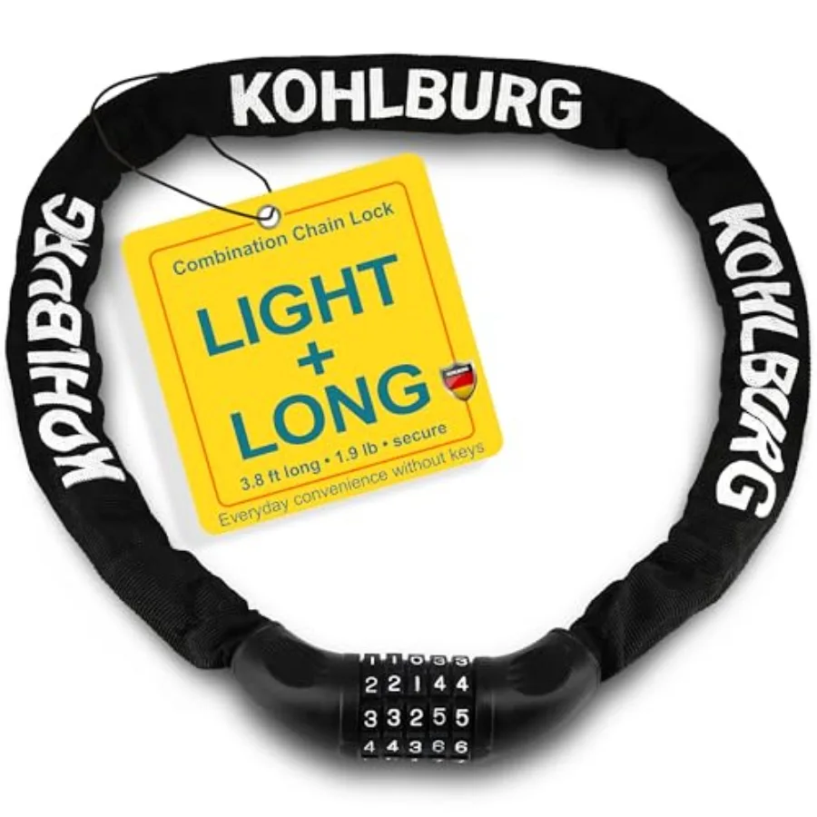 Extra Long Bicycle Combination Lock - 3.8 ft Chain and 0.24" Strong Number Combination Bike Lock - Secure Chain Lock Almost 4 f
Extra Long Bicycle Combination Lock - 3.8 ft Chain and 0.24" Strong Number Combination Bike Lock - Secure Chain Lock Almost 4 f