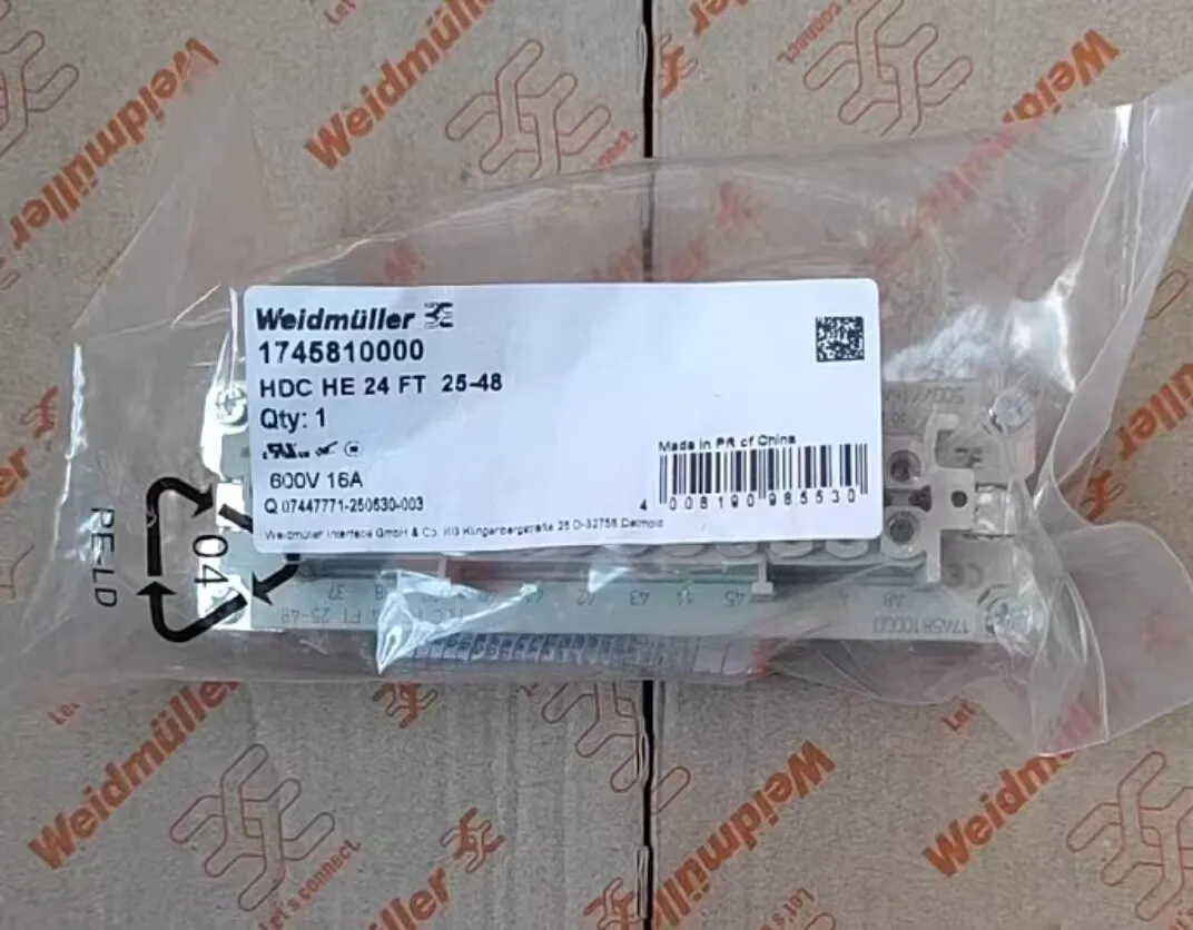 New Weidmuller Heavy Duty HDC HE 24 FT 25-48 1745810000
New Weidmuller Heavy Duty HDC HE 24 FT 25-48 1745810000