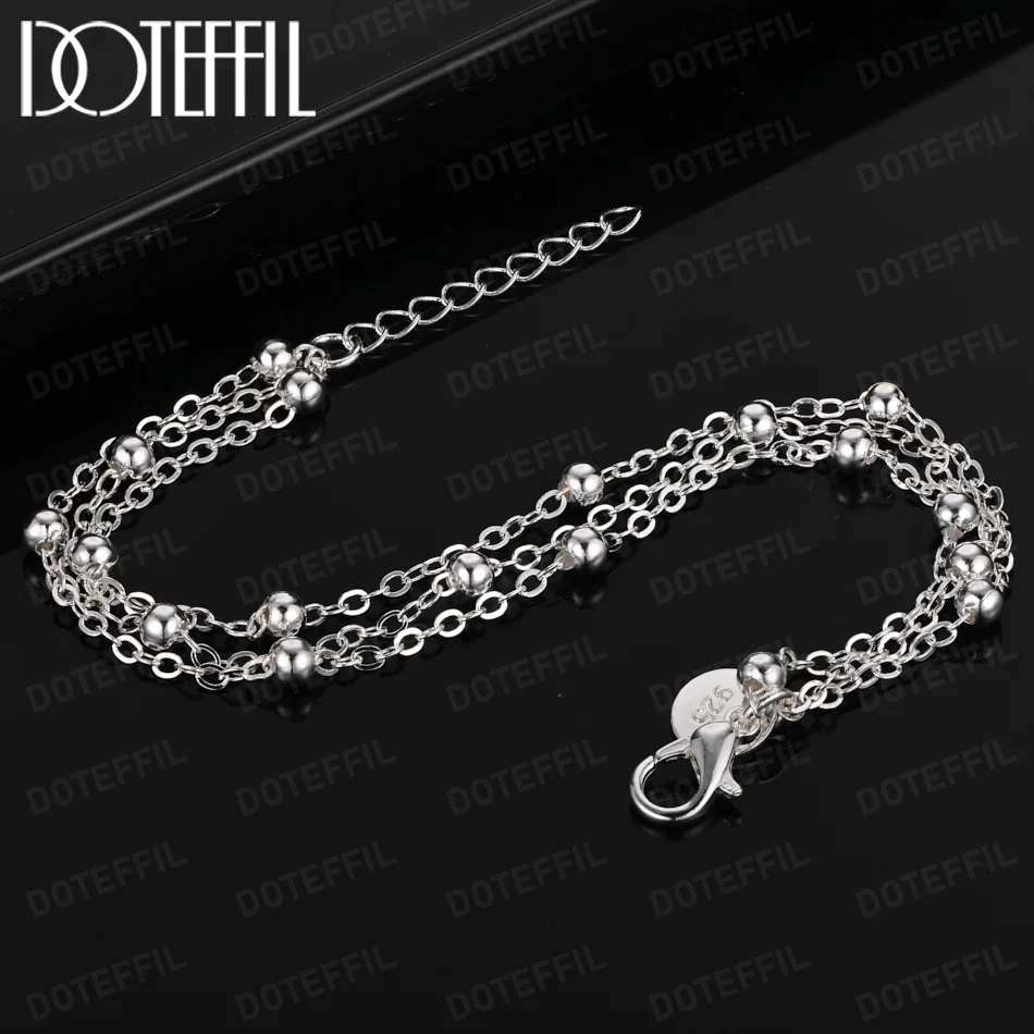 DOTEFFIL Smooth Bead Bracelet 925 Sterling Silver For Women Man Wedding Engagement Party Jewelry
DOTEFFIL Smooth Bead Bracelet 925 Sterling Silver For Women Man Wedding Engagement Party Jewelry