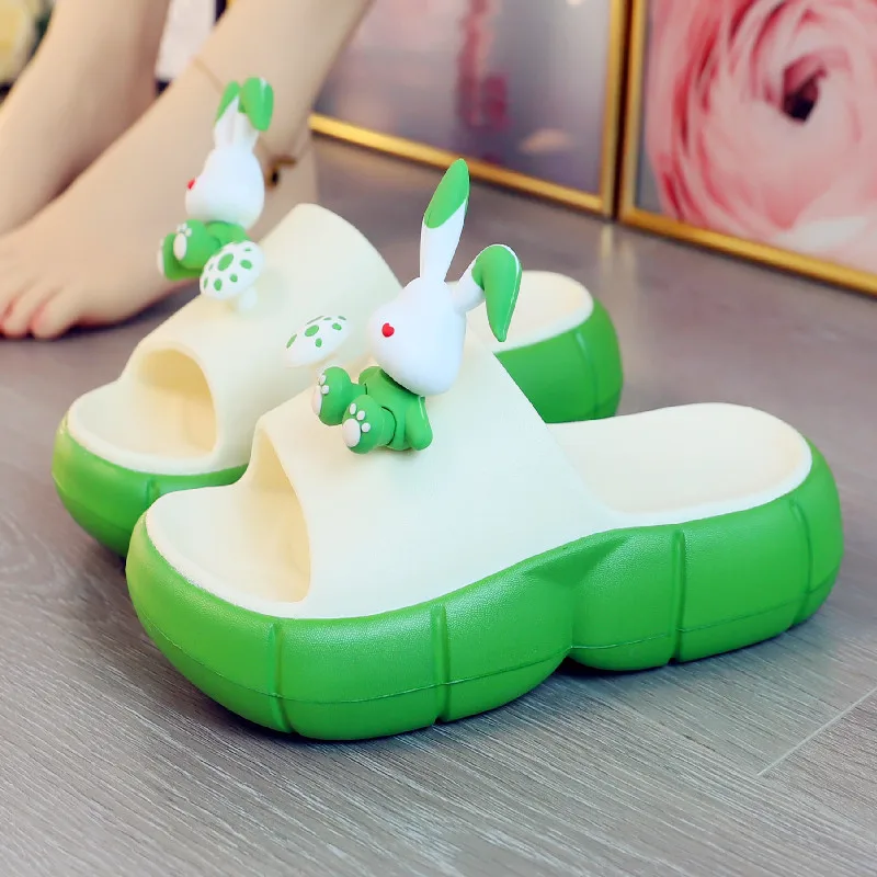 Newest green bunny slipper women bright color rabbit deco slides shoes woman 5.5 thick heel platform clogs elevator slippers
Newest green bunny slipper women bright color rabbit deco slides shoes woman 5.5 thick heel platform clogs elevator slippers