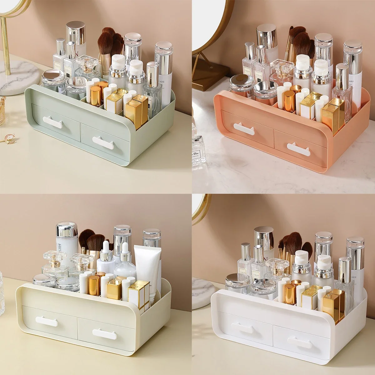 Cosmetic Display Case Desk Storage Box with 2/3 Drawers Large Capacity Makeup Brush Organizer for Bathroom Desktop 화장품 수납함
Cosmetic Display Case Desk Storage Box with 2/3 Drawers Large Capacity Makeup Brush Organizer for Bathroom Desktop 화장품 수납함
