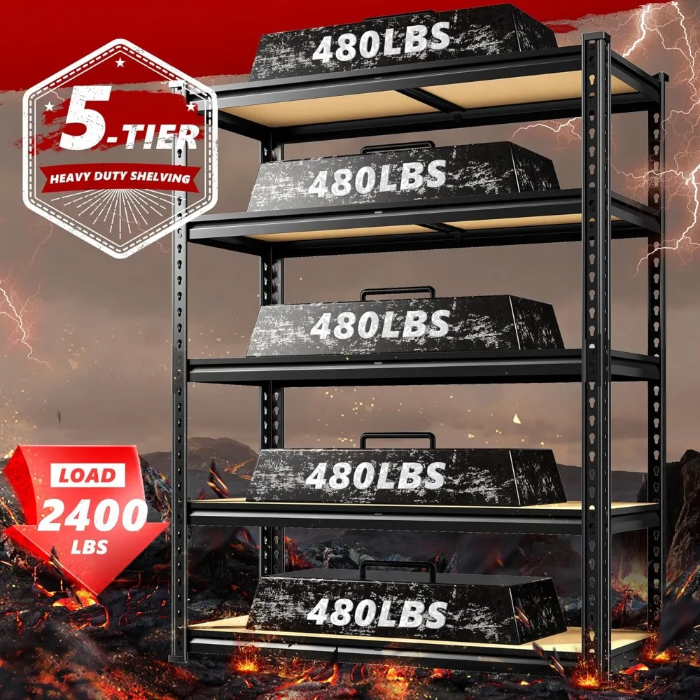 5 Tier Heavy Duty Storage Shelves Adjustable Garage Shelving Unit 35.5W x 11.9D x 72H Utility Rack for Warehouse Pantry
5 Tier Heavy Duty Storage Shelves Adjustable Garage Shelving Unit 35.5W x 11.9D x 72H Utility Rack for Warehouse Pantry