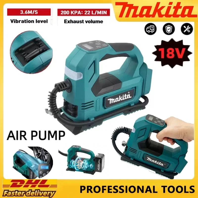 Портативный беспроводной насос Makita, ручной воздушный компрессор, накачка шин, аккумулятор 18 В, электрический воздушный насос для автомобильных велосипедных шин, мяч
Портативный беспроводной насос Makita, ручной воздушный компрессор, накачка шин, аккумулятор 18 В, электрический воздушный насос для автомобильных велосипедных шин, мяч