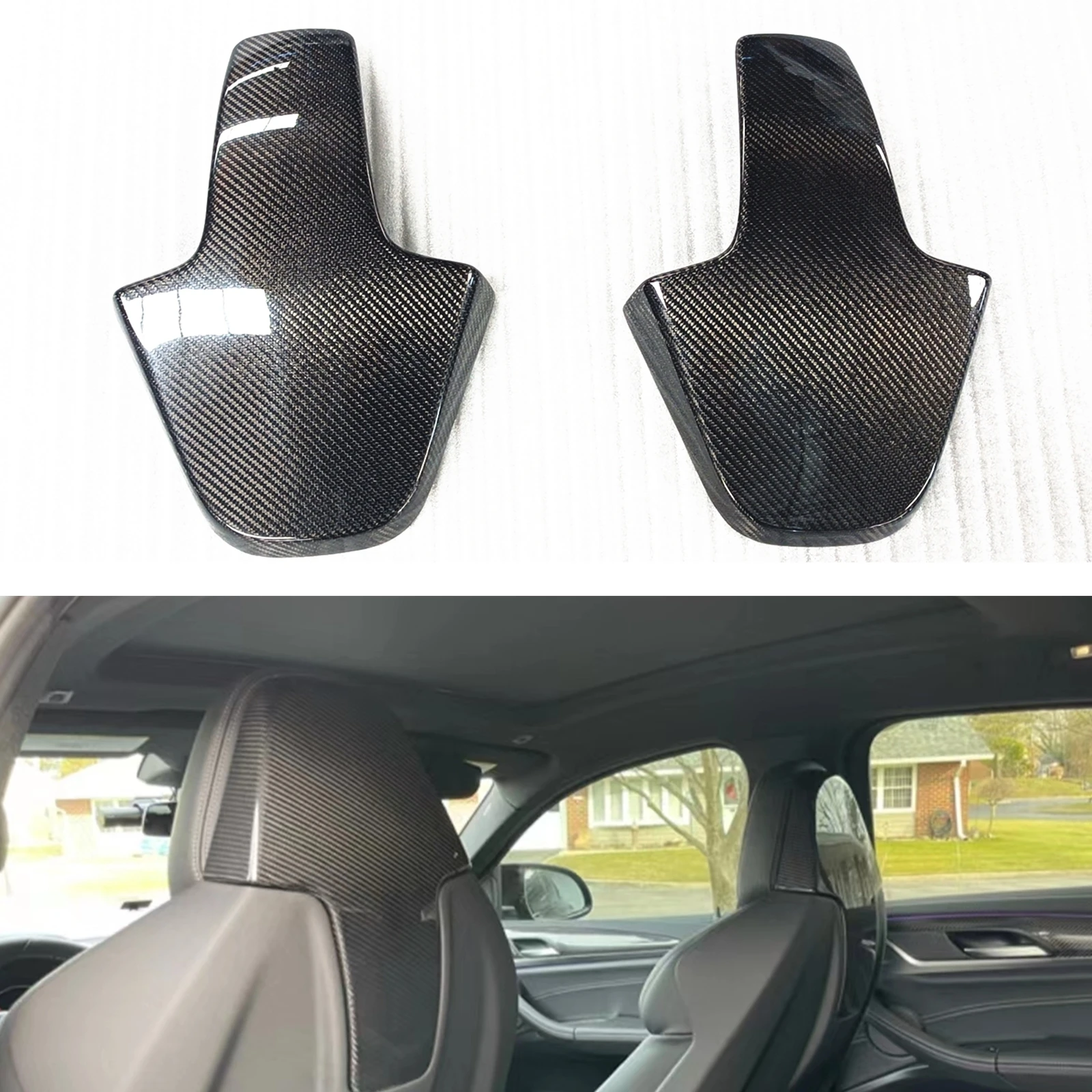 Carbon Fiber Backrest Panel Shell Front Seat Back Trim Cover For BMW G80 M3 G82 G83 M4 F91 F92 F93 M8 F97 X3M F98 X4M 2021-2025 
Carbon Fiber Backrest Panel Shell Front Seat Back Trim Cover For BMW G80 M3 G82 G83 M4 F91 F92 F93 M8 F97 X3M F98 X4M 2021-2025